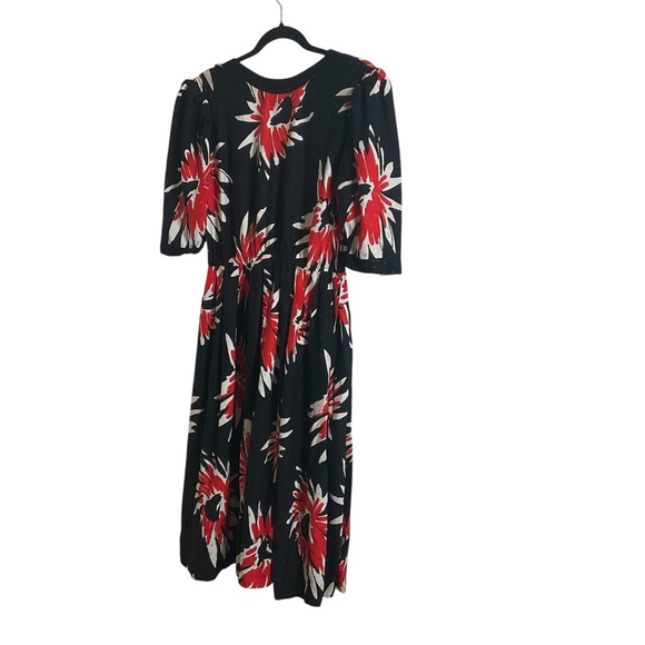 Floral Black and Red Women's Dress - Picture 2 of 12